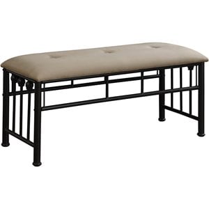 Coaster Livingston Upholstered Bench in Brown and Dark Bronze
