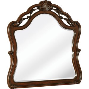 coaster exeter arched dresser mirror in dark burl
