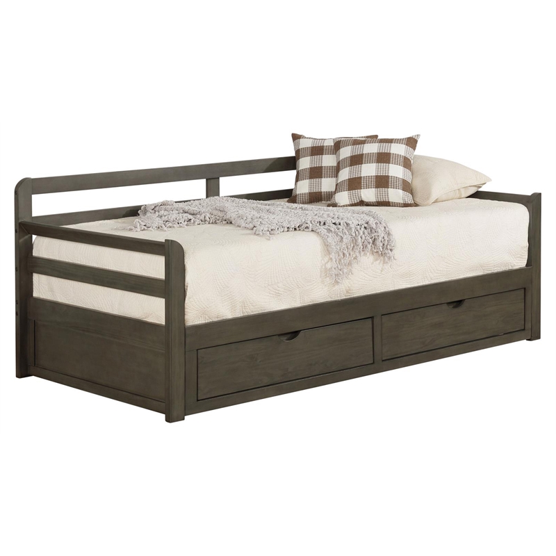Sorrento 2-drawer Twin XL Daybed with Extension Trundle Grey
