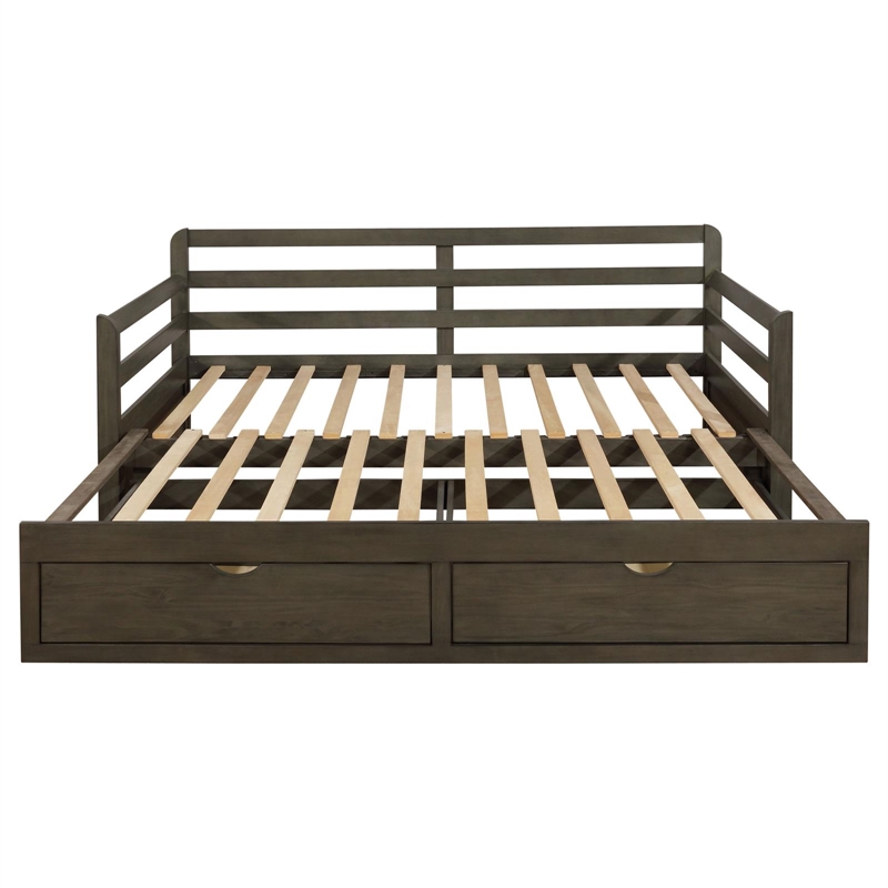 Sorrento 2-drawer Twin XL Daybed with Extension Trundle Grey