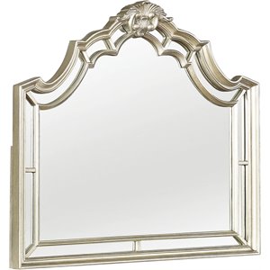 coaster heidi arched mirror in metallic platinum