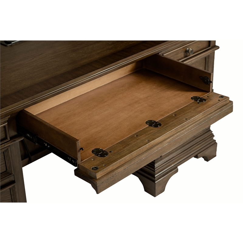 Hartshill 66-inch 5-drawer Credenza Office Desk Burnish Oak