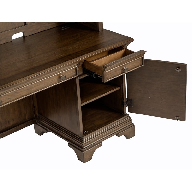 Hartshill 66-inch 5-drawer Credenza Office Desk Burnish Oak