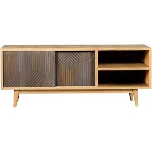 Coaster TV Console with Sliding Doors in Natural