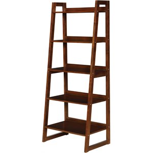 coaster 5 shelf ladder bookcase in cappuccino