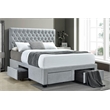 Soledad Upholstered Full Storage Panel Bed Light Grey