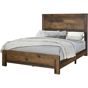 coaster sidney queen panel bed in rustic pine