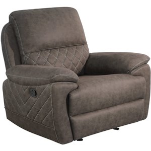 coaster contemporary variel glider recliner in taupe