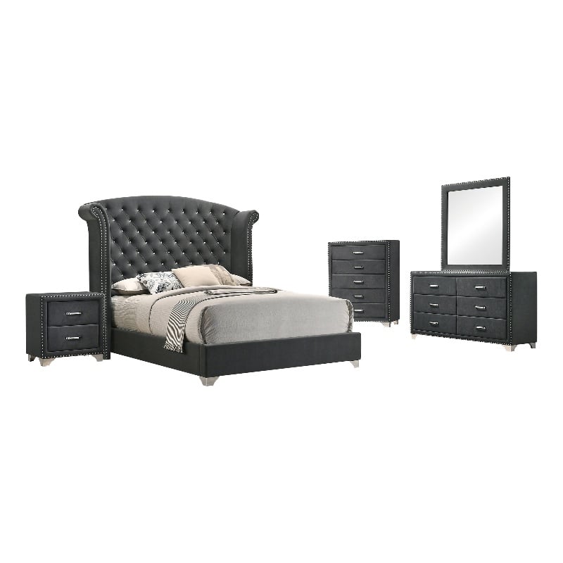 Melody 5-piece Eastern King Bedroom Set Grey