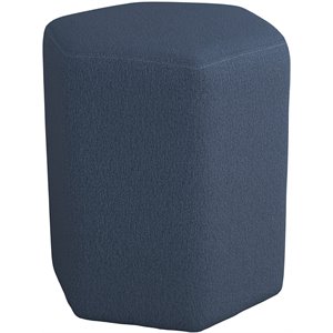 coaster hexagonal upholstered stool in blue