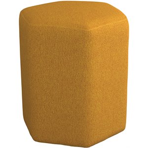 coaster hexagonal upholstered stool in yellow