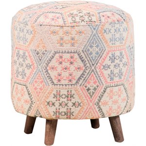 coaster ikat pattern round accent stool in multi color