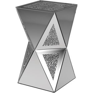 coaster contemporary geometric side table in silver