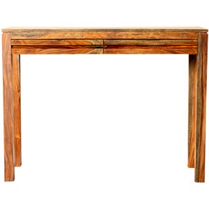 Coaster Farmhouse Wood Rectangular 2-Drawer Console Table in Chestnut