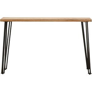 coaster gano sofa table with hairpin leg in natural and matte black