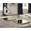 Renee 2-piece Square Coffee Table Set Rose Brass