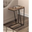 Sergio Engineered Wood C-Shaped Side Table Rustic Tobacco
