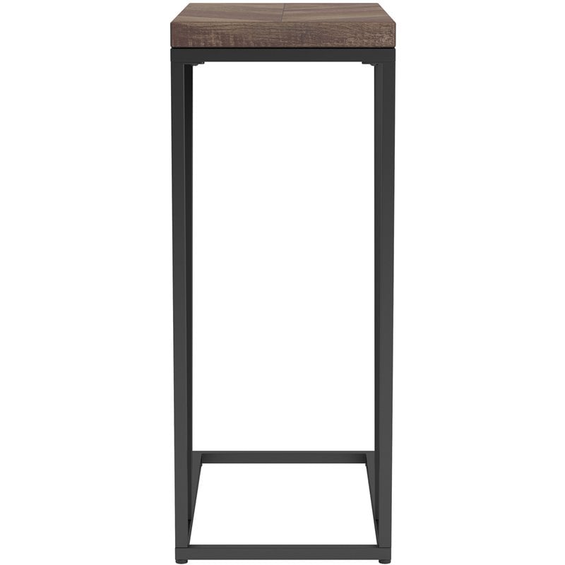 Sergio Engineered Wood C-Shaped Side Table Rustic Tobacco