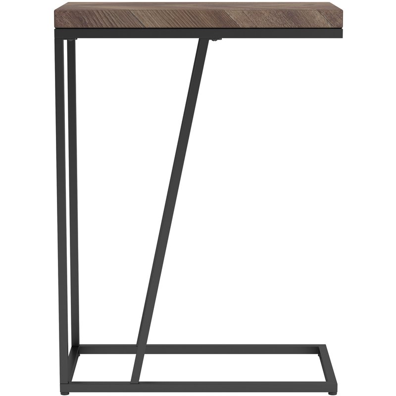 Sergio Engineered Wood C-Shaped Side Table Rustic Tobacco