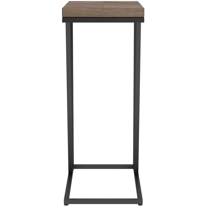 Sergio Engineered Wood C-Shaped Side Table Rustic Tobacco