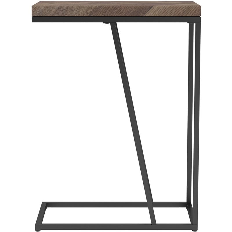 Sergio Engineered Wood C-Shaped Side Table Rustic Tobacco