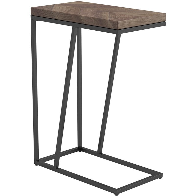 Sergio Engineered Wood C-Shaped Side Table Rustic Tobacco
