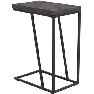 Coaster Carly Expandable Chevron Rectangular Wood Top Accent Table in Gray