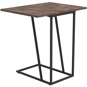 Coaster Carly Expandable Chevron Rectangular Wood Top Accent Table in Tobacco
