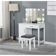 Elijah Vanity Set with Lighting & Stool White and Dark Grey