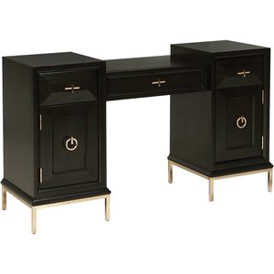 coaster formosa 4 drawer vanity desk in americano and rose brass