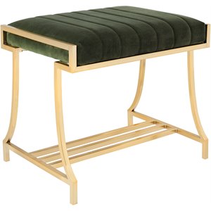 coaster formosa upholstered vanity stool in dark moss