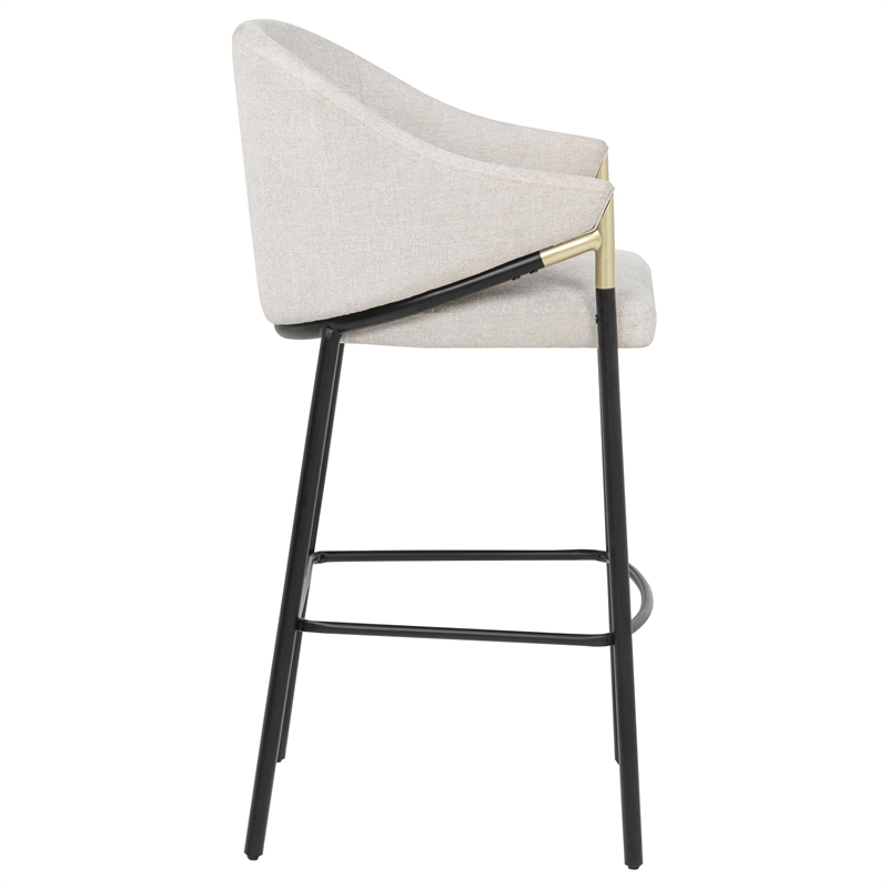 chadwick 29.75&quot modern fabric upholstered bar chair in beige/black