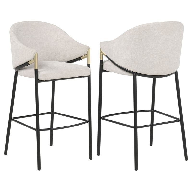 Chadwick 29.75&quot Modern Fabric Upholstered Bar Chair in Beige/Black