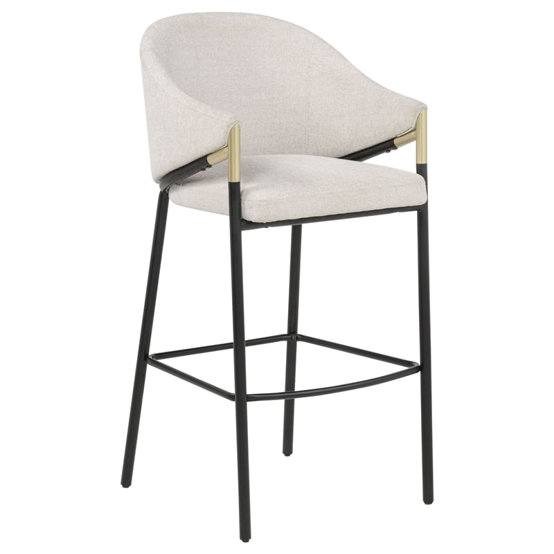 chadwick 29.75&quot modern fabric upholstered bar chair in beige/black