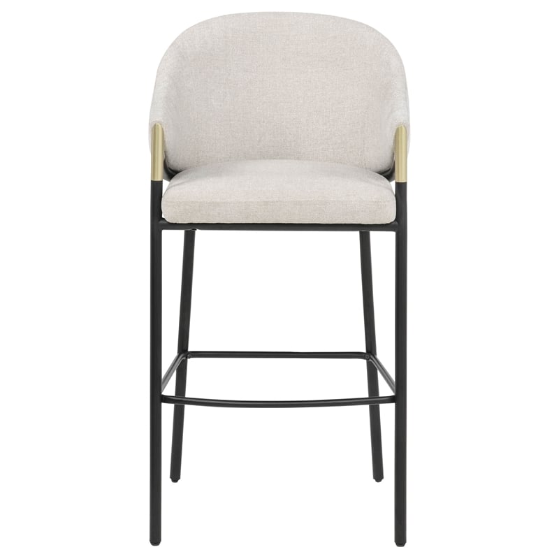 chadwick 29.75&quot modern fabric upholstered bar chair in beige/black