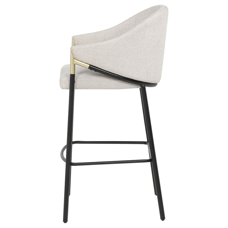 chadwick 29.75&quot modern fabric upholstered bar chair in beige/black