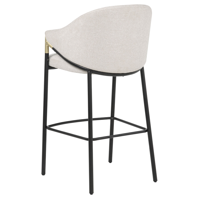 chadwick 29.75&quot modern fabric upholstered bar chair in beige/black