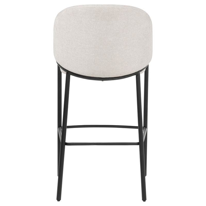 chadwick 29.75&quot modern fabric upholstered bar chair in beige/black
