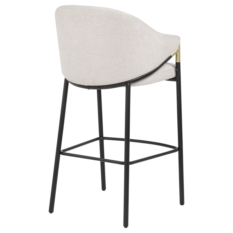 chadwick 29.75&quot modern fabric upholstered bar chair in beige/black
