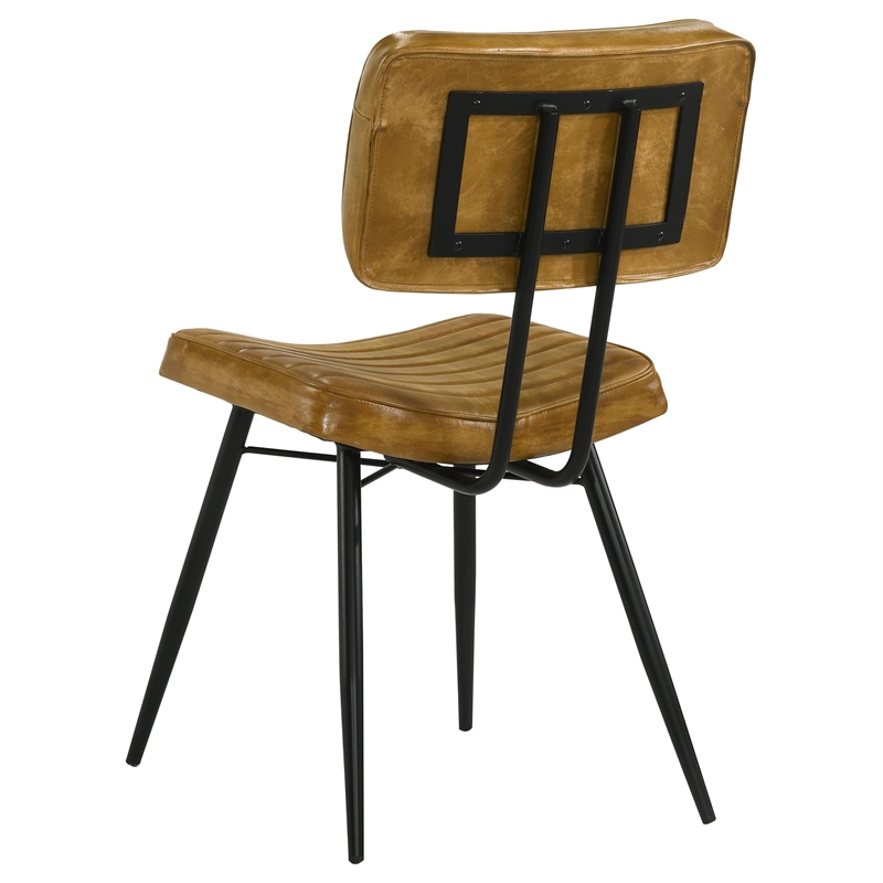 Misty Leather Upholstered Dining Side Chair Camel