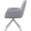 Abby Fabric Upholstered Swivel Dining Arm Chair Light Grey