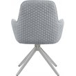 Abby Fabric Upholstered Swivel Dining Arm Chair Light Grey