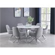 Abby Fabric Upholstered Swivel Dining Arm Chair Light Grey