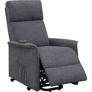 coaster power lift recliner with wired remote in charcoal