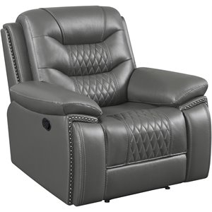 coaster flamenco tufted upholstered recliner in charcoal