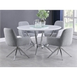Abby 5-piece Round Dining Table Set White High Gloss