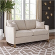 Corliss Upholstered Curved Track Arm Loveseat Beige