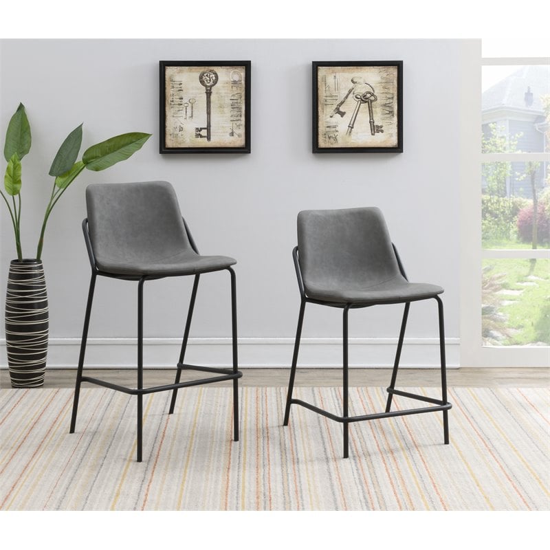 Earnest Upholstered Counter Chair Grey
