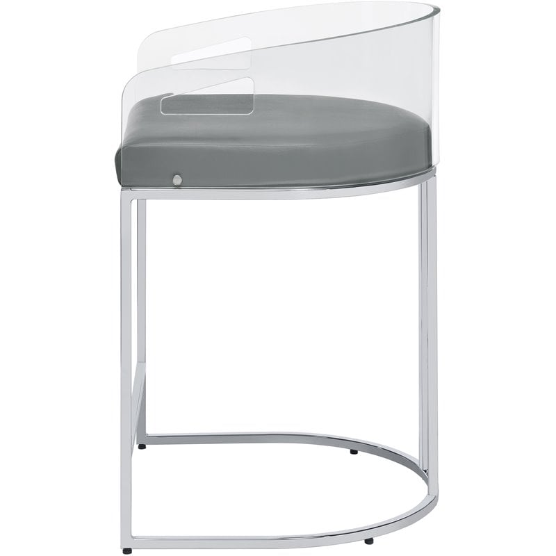 Thermosolis Clear Acrylic Counter Chair Chrome