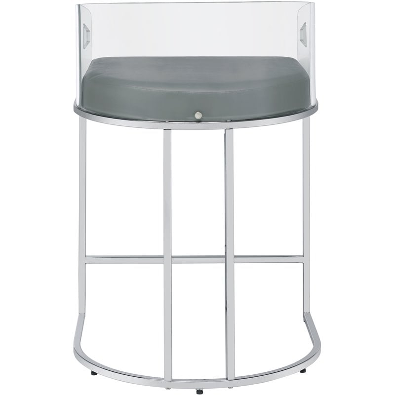 Thermosolis Clear Acrylic Counter Chair Chrome